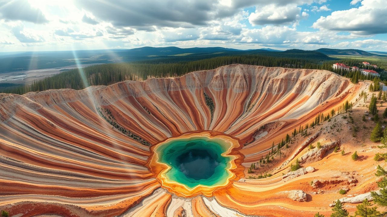 Striking Yellowstone Grand Prismatic in Spring