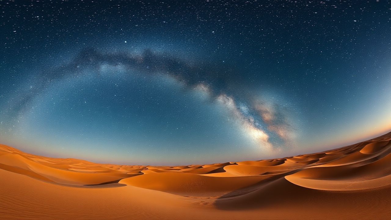 Shimmering Desert Milky Way by Night