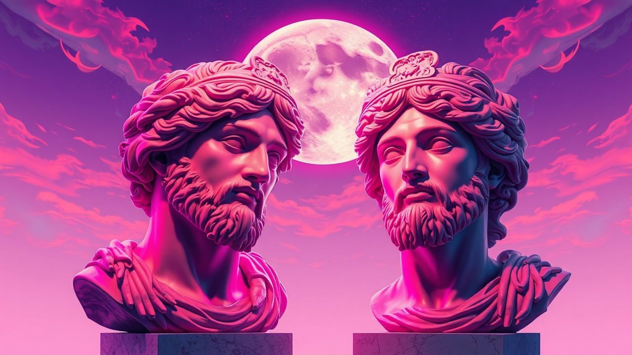 Remarkable Vaporwave Roman Busts