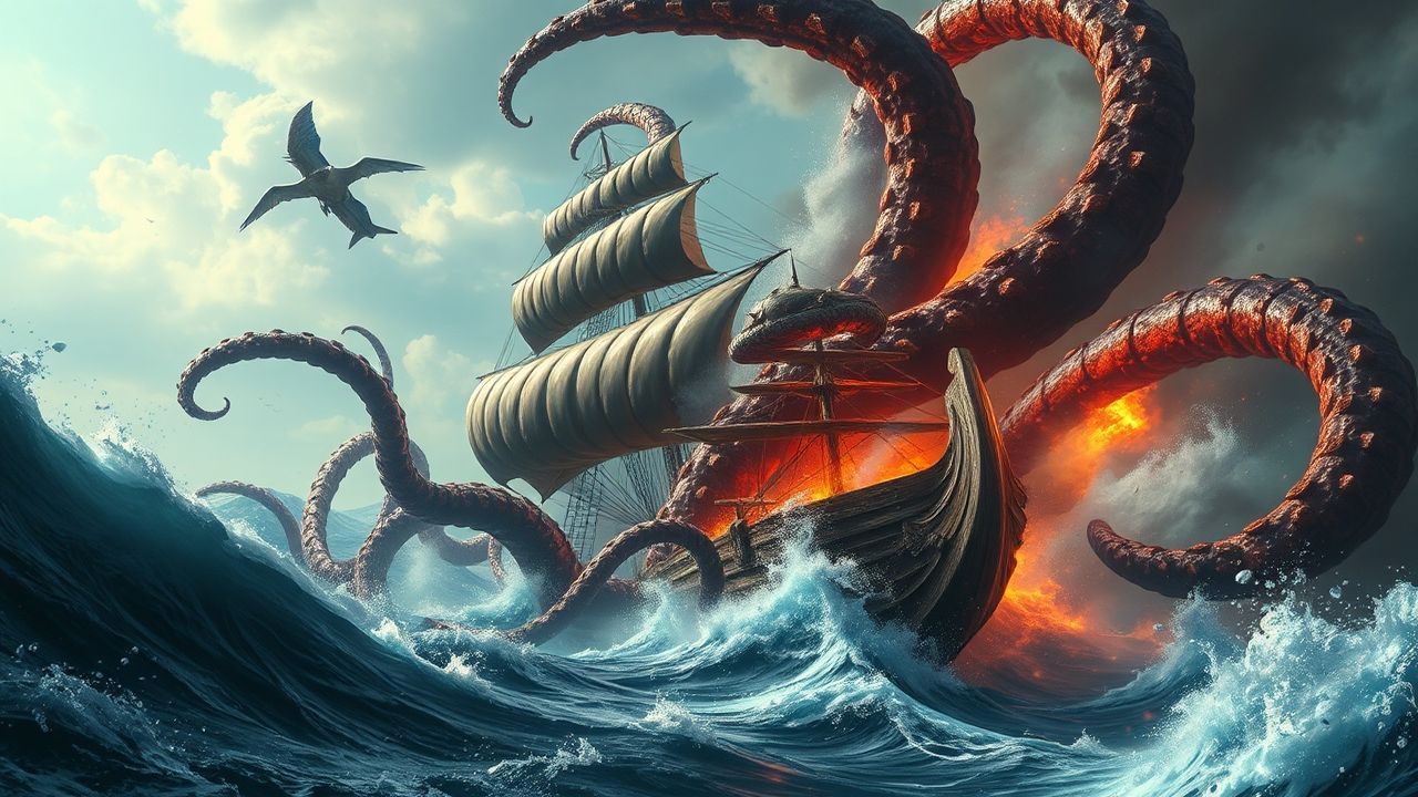 Infinite Kraken Attacking Ship Storm