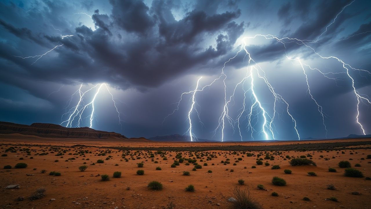 Stunning Lightning Multiple Bolts Storm