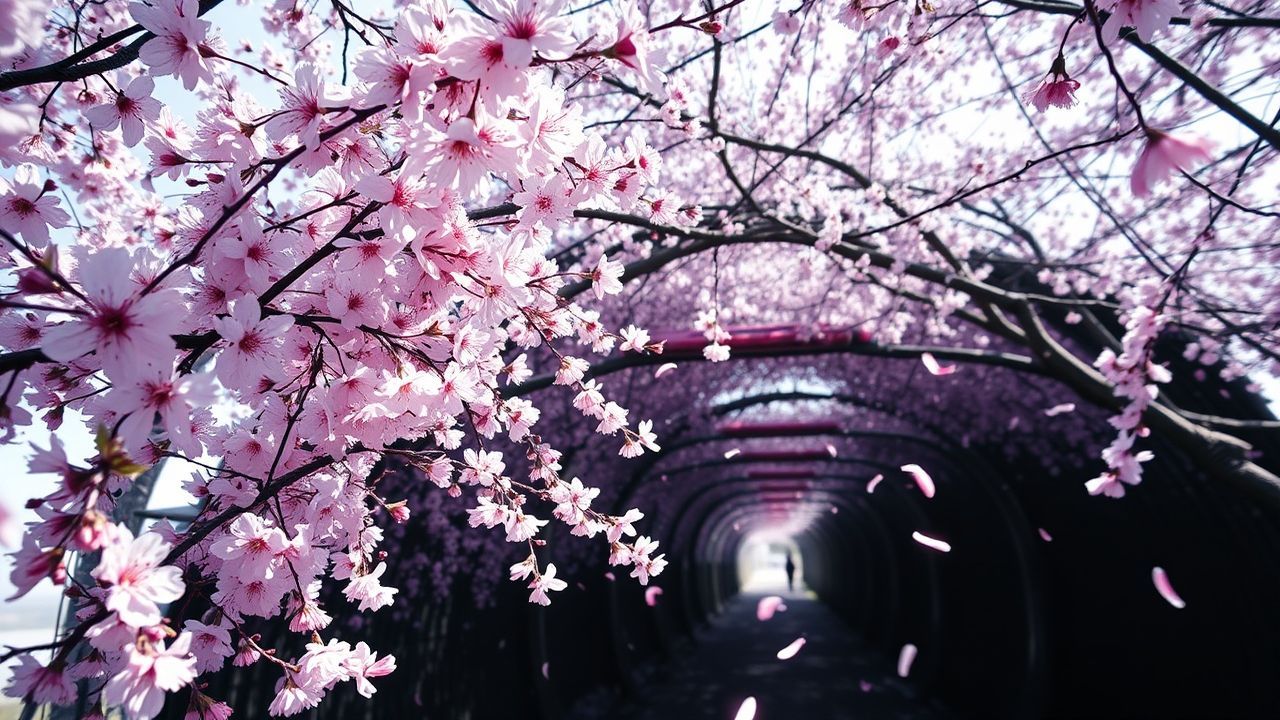 Lush Japan Cherry Blossom in Spring