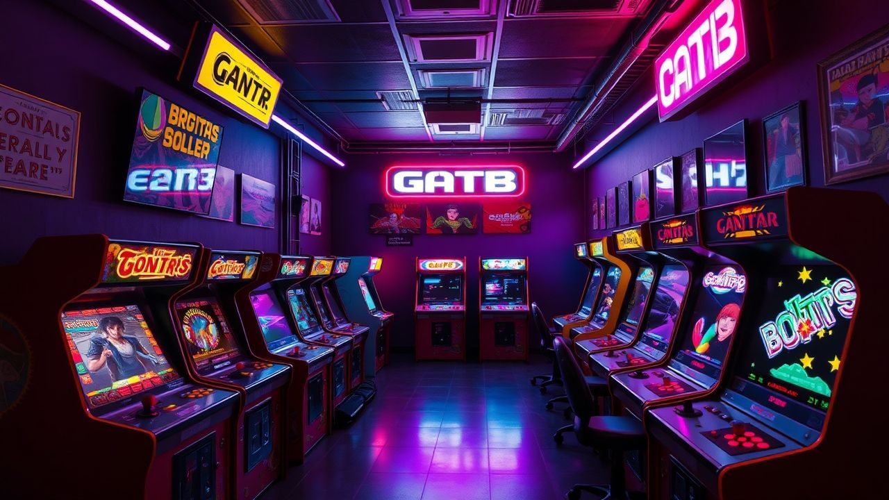 Alluring Arcade Cabinet Glow Neon Dreams