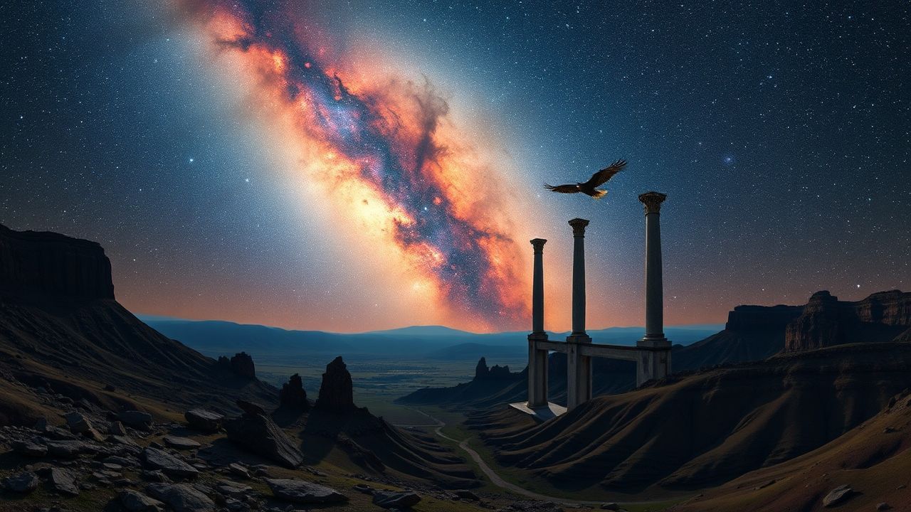 Brilliant Eagle Nebula Pillars Panorama