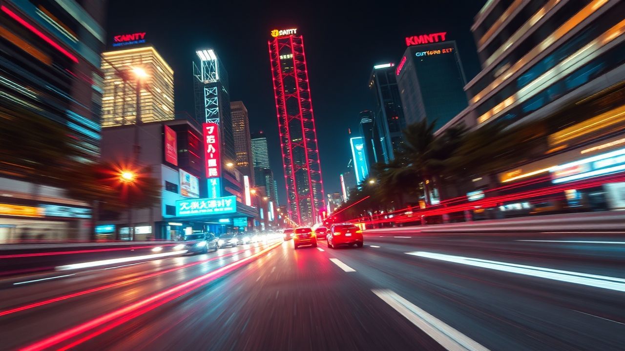 Mystical Outrun Drive City by Night