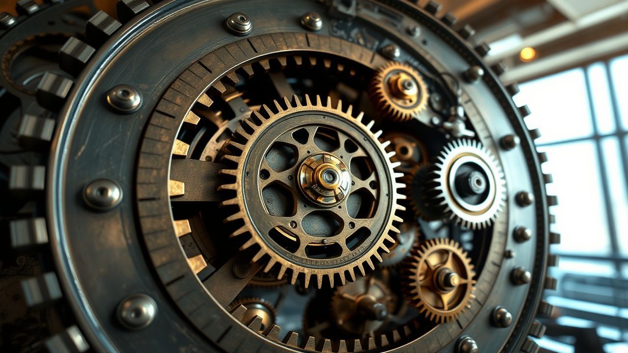 Riveted Clockwork Mechanism Gears