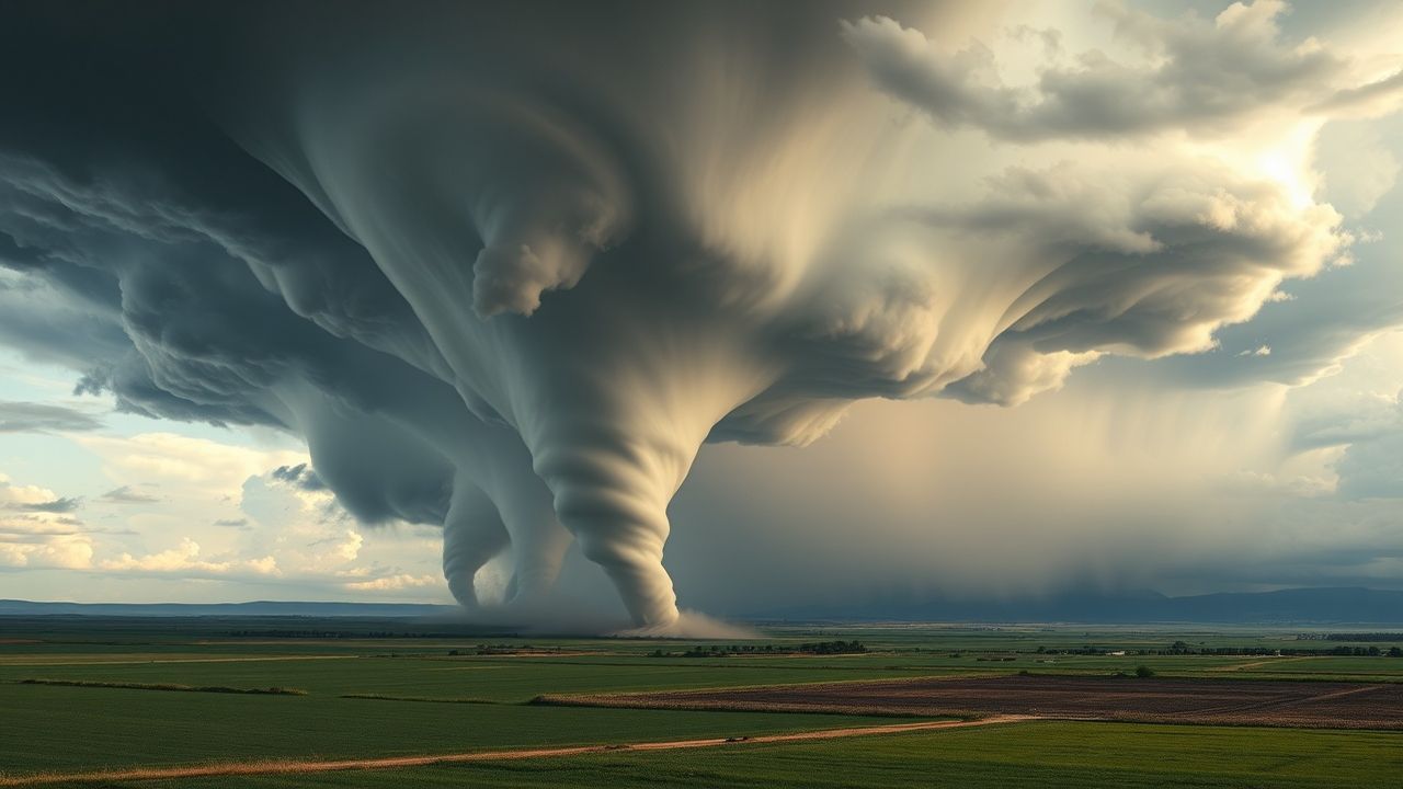 Shimmering Tornado Supercell Structure Drama