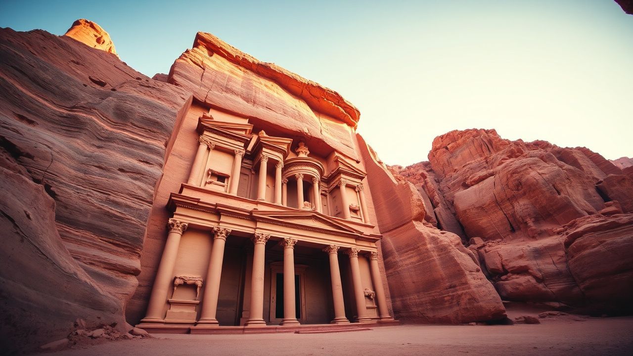 Serene Petra Treasury Carved Ruins