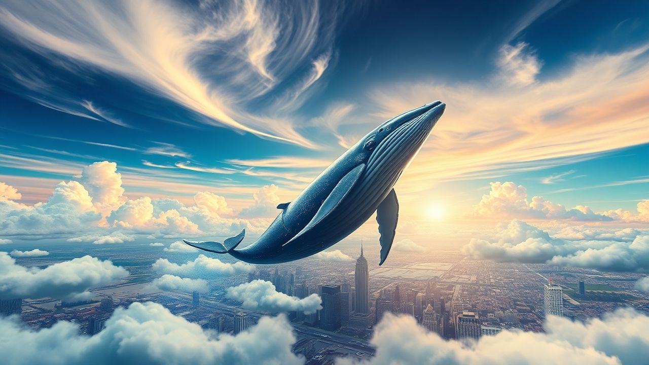 Dazzling Whale Flying City