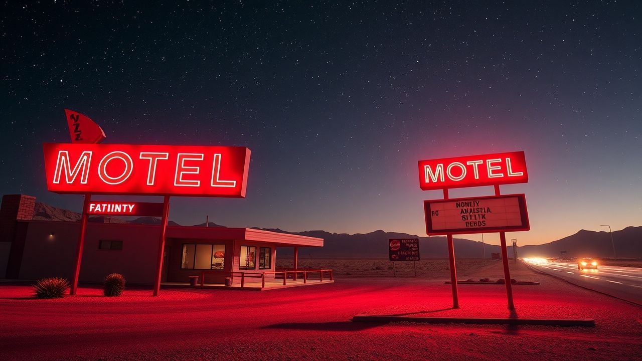 Radiant Motel Sign Vacancy Neon Dreams