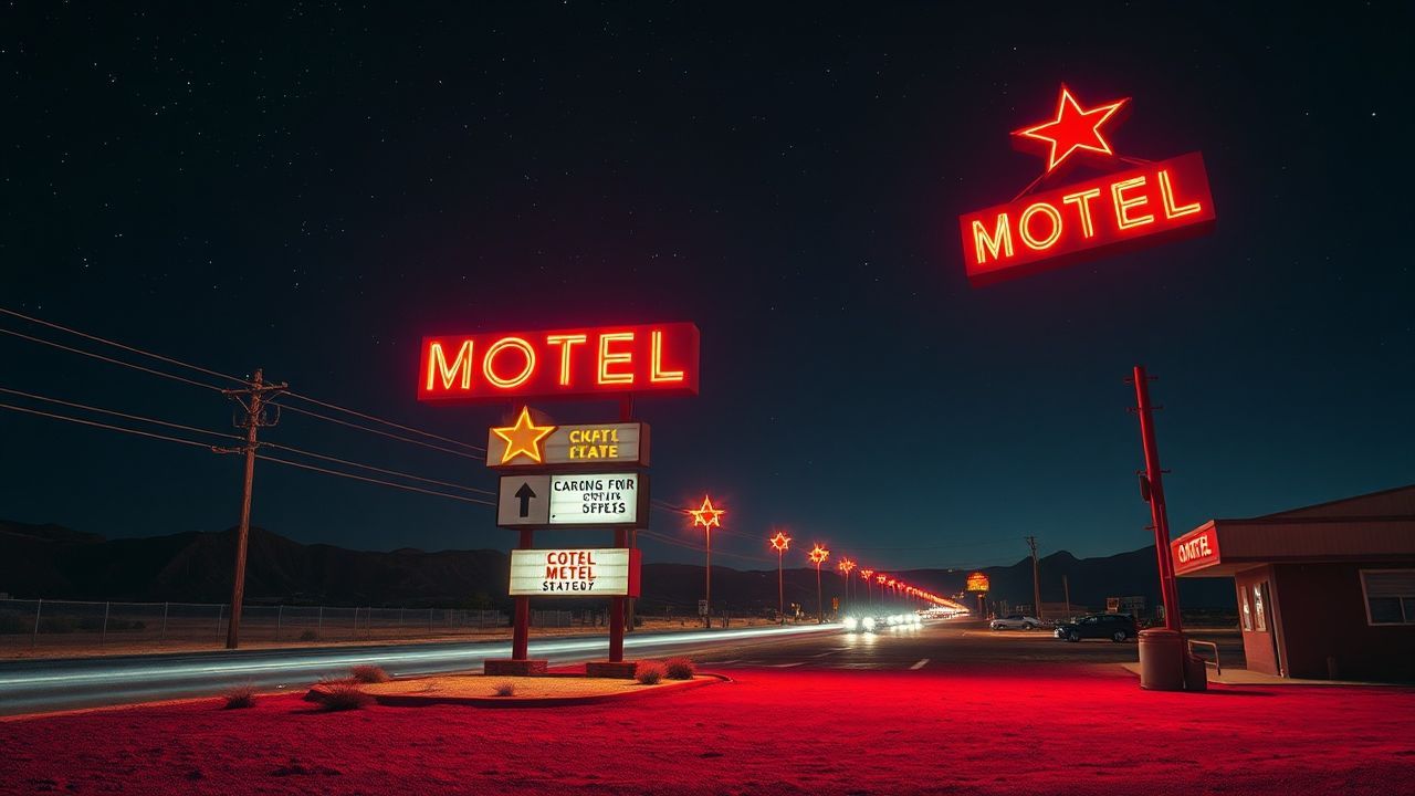 Pristine Motel Sign Vacancy Neon Dreams