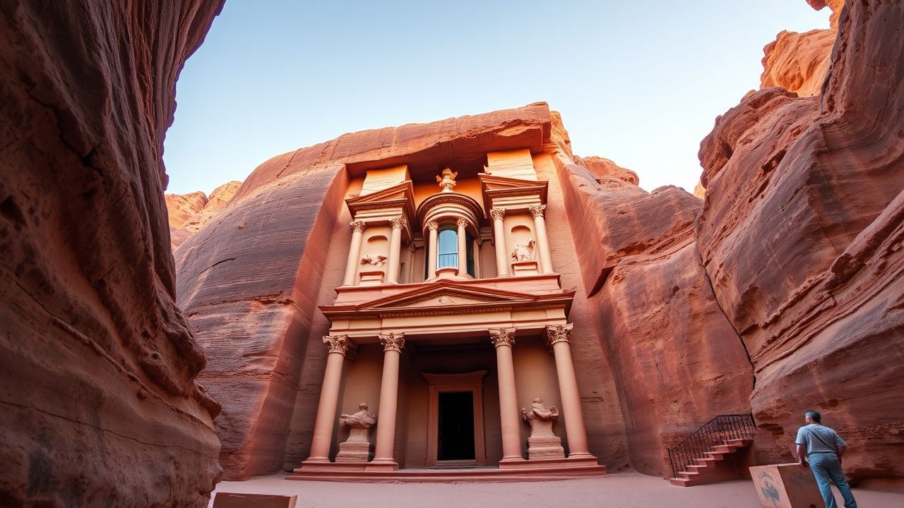 Dreamlike Petra Treasury Carved Ruins