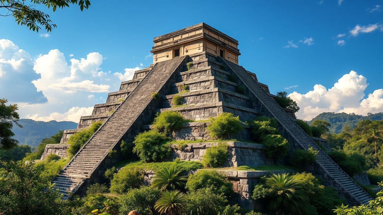 Celestial Mayan Pyramid Jungle Ruins