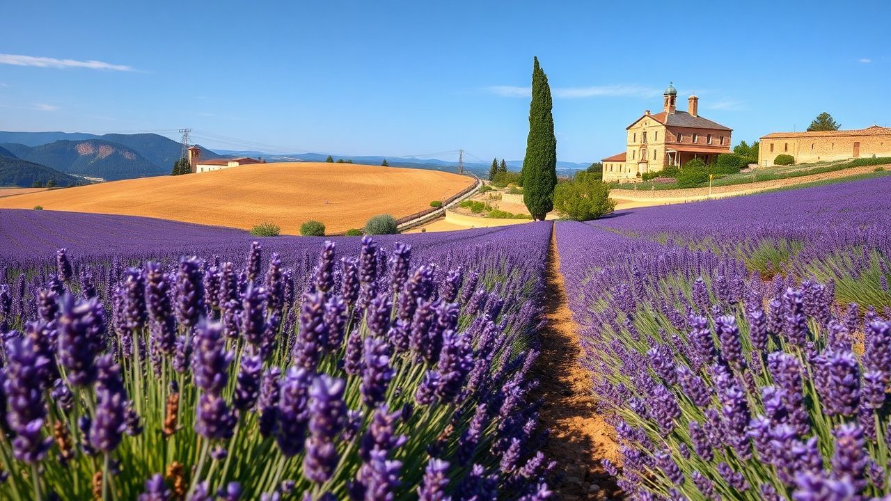 Vast Provence Lavender Farmhouse in Summer