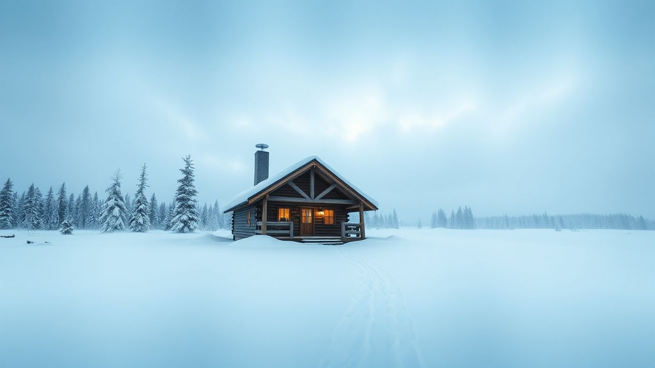 Lush Nordic Cabin Isolation in Winter