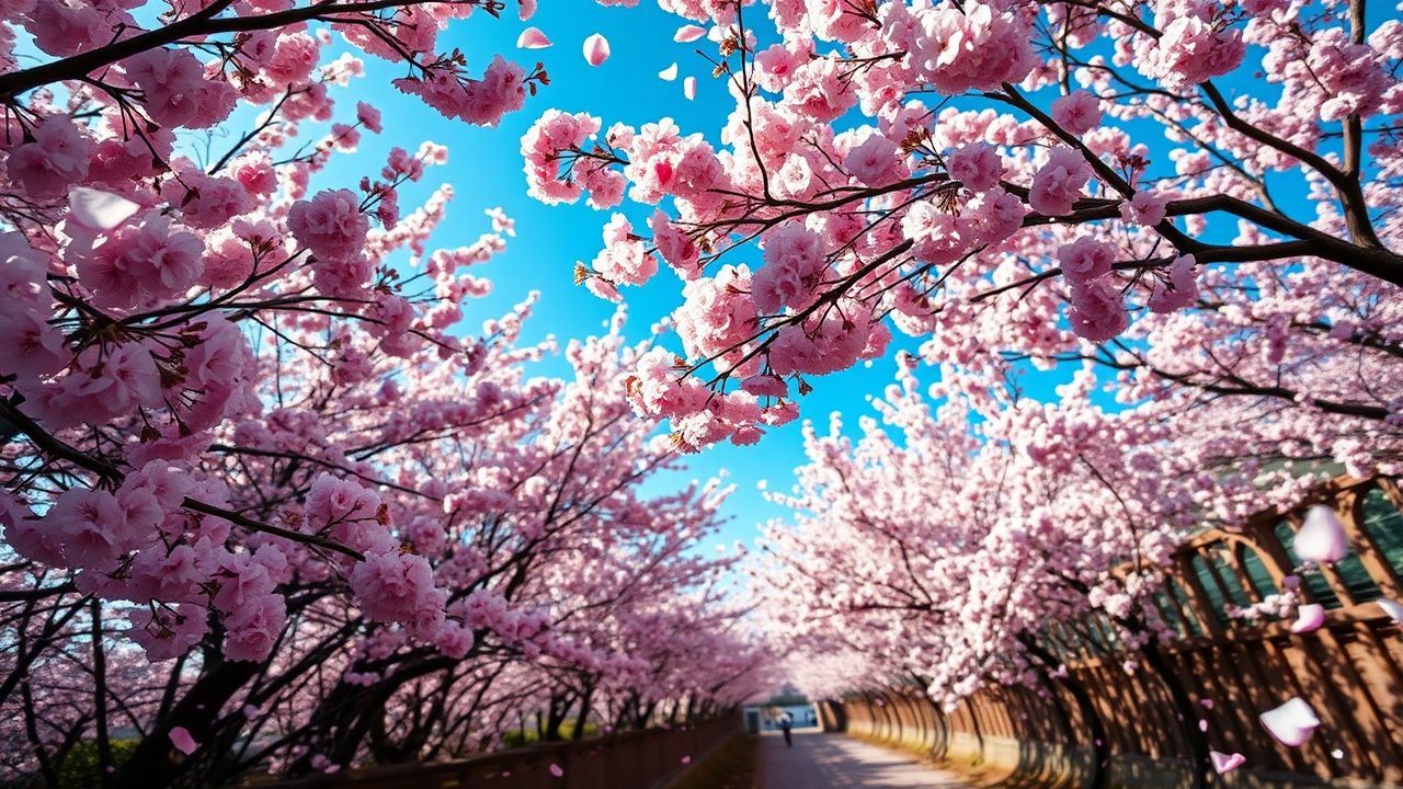 Infinite Japan Cherry Blossom in Spring