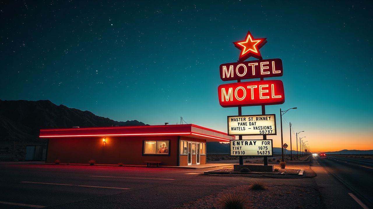 Stellar Motel Sign Vacancy Neon Dreams