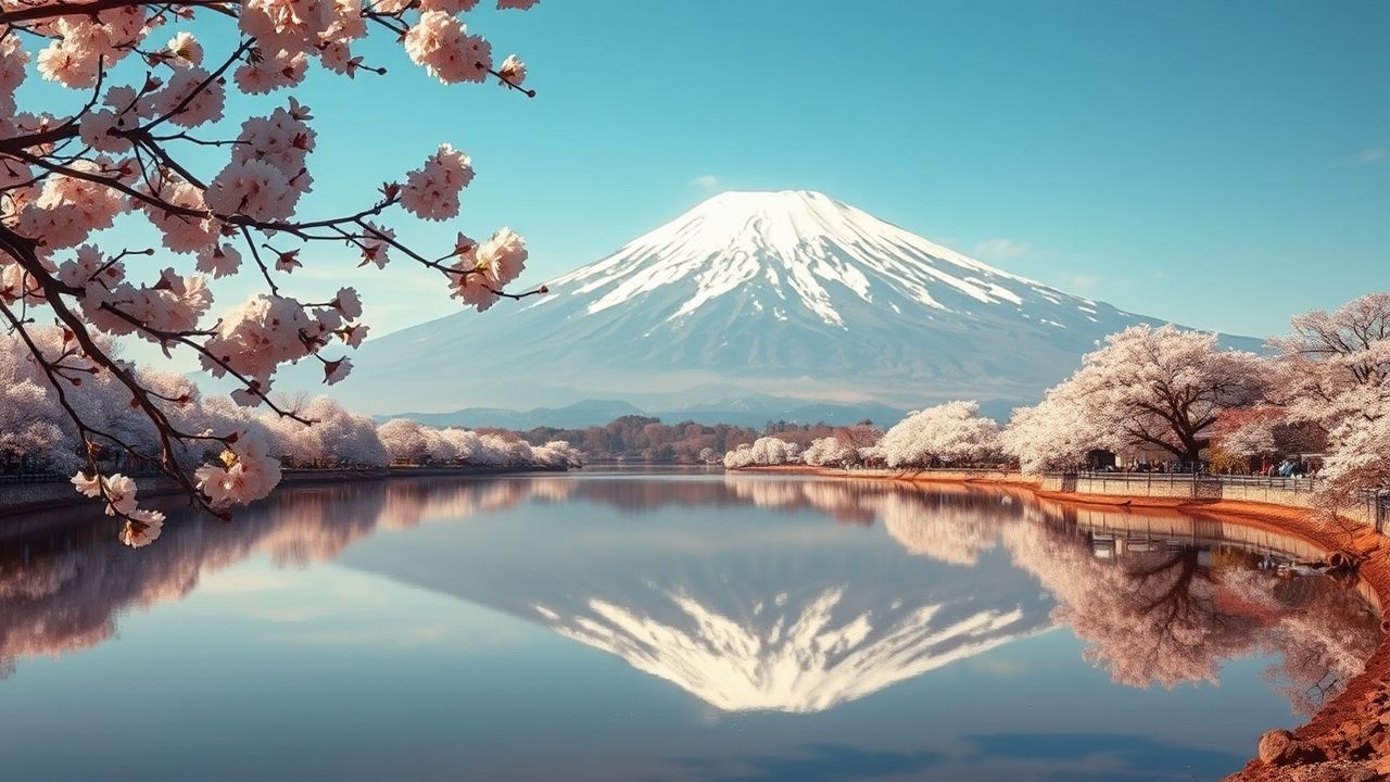 Majestic Mt. Fuji Cherry Blossoms in Spring