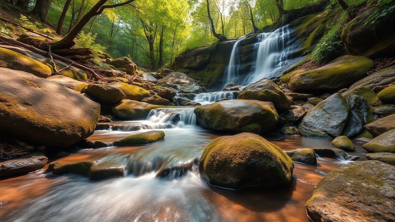 Sublime Forest Stream Mossy Serenity