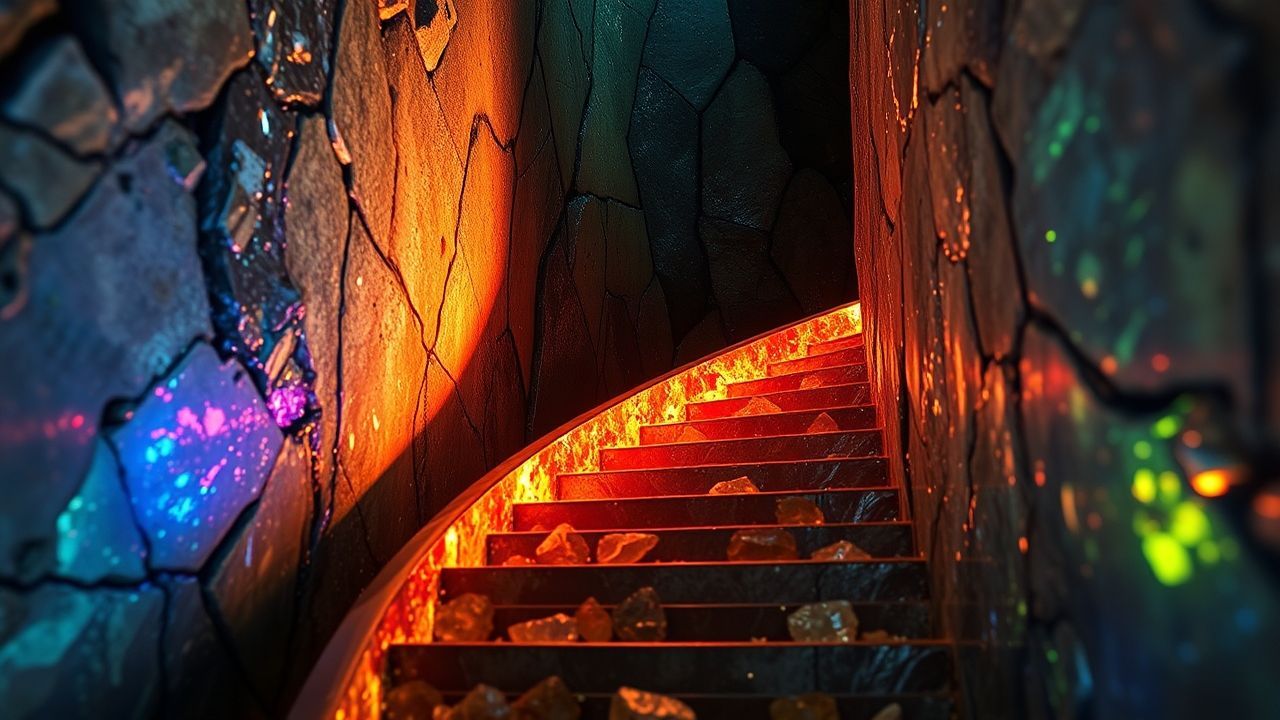 Stunning Bismuth Staircase Rainbow Crystal