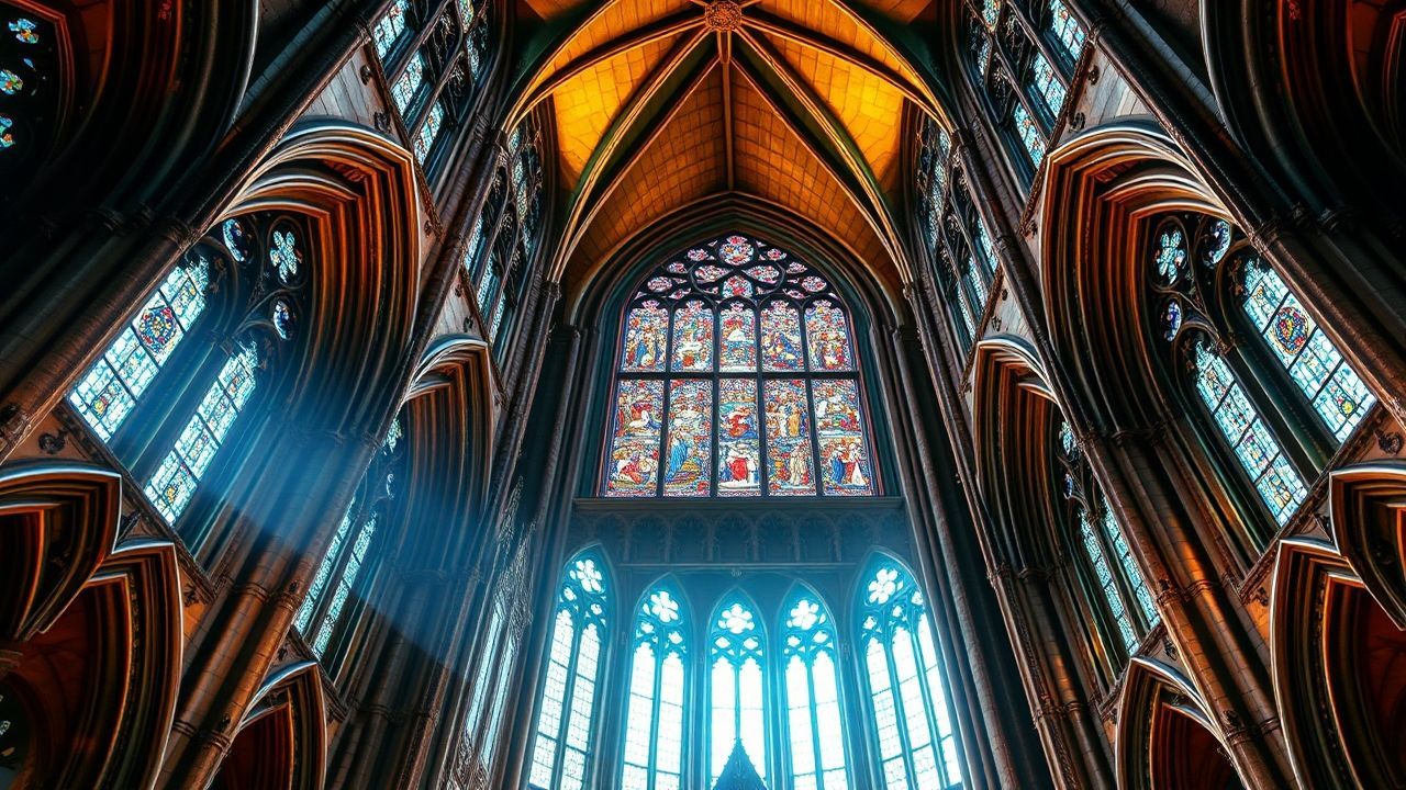 Timeless Gothic Cathedral Buttresses Drama