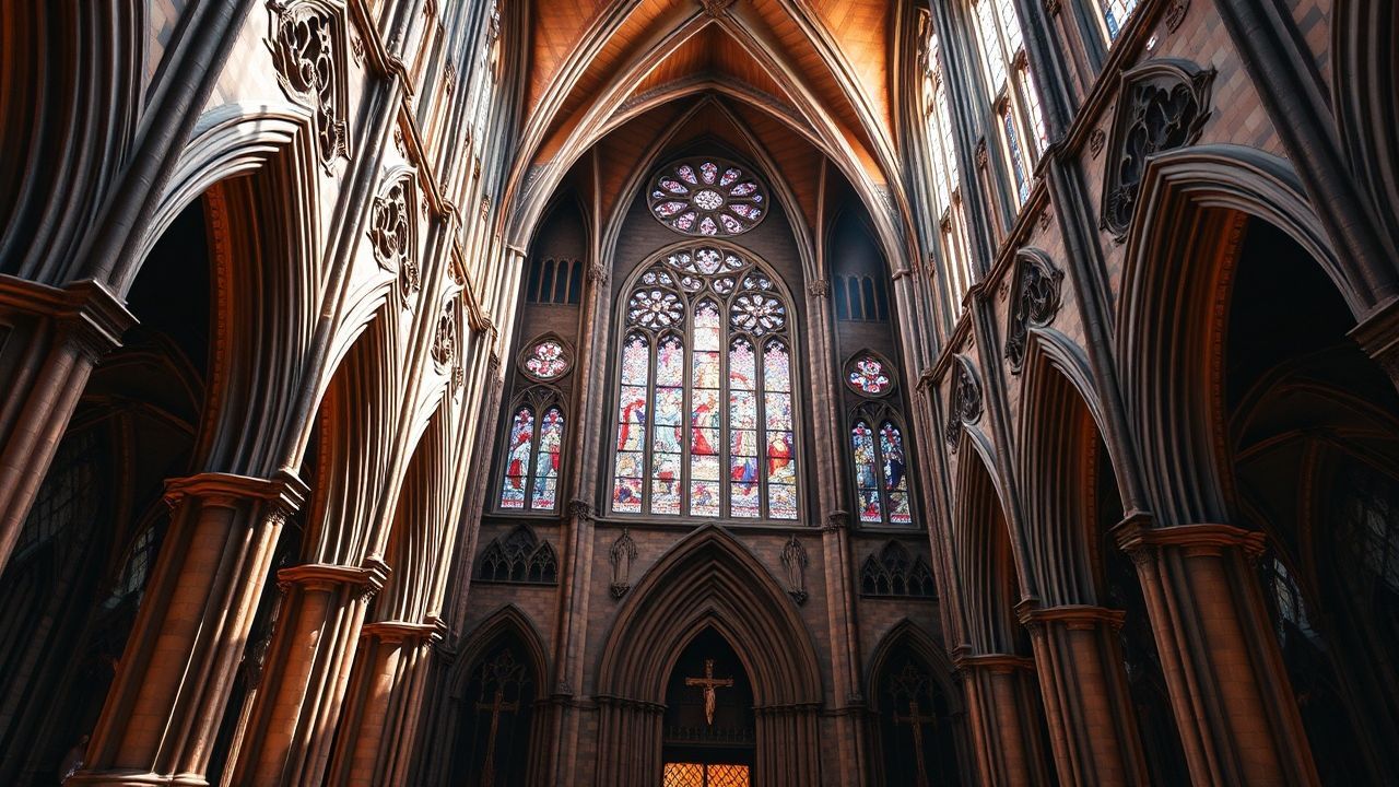 Dramatic Gothic Cathedral Buttresses Drama