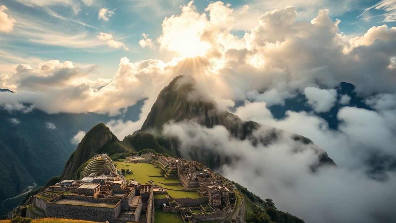 Towering Machu Picchu Picchu Clouds