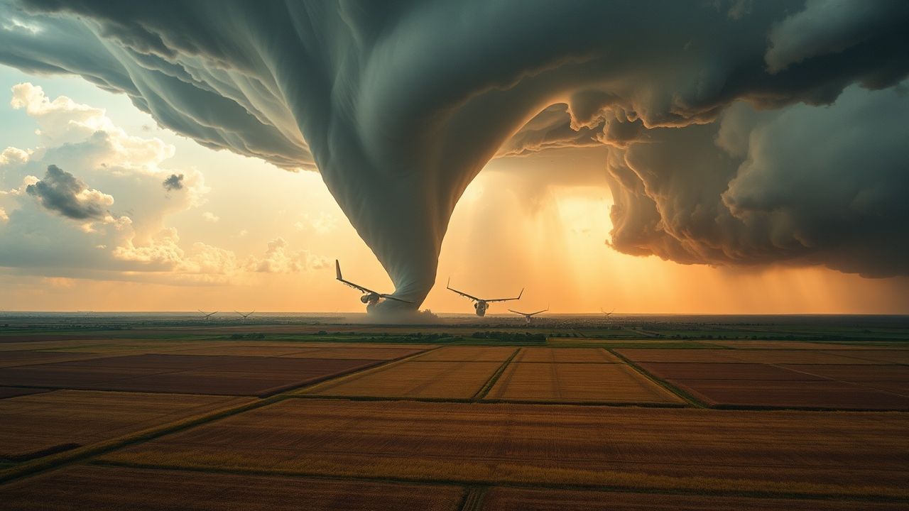 Vibrant Tornado Supercell Structure Drama