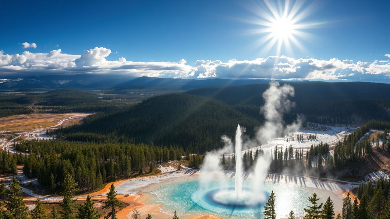 Vibrant Grand Prismatic Rainbow in Spring
