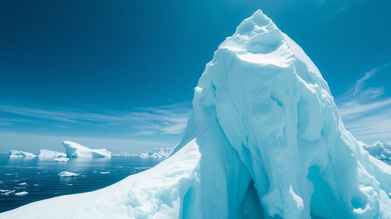 Haunting Iceberg Sculpture Floating