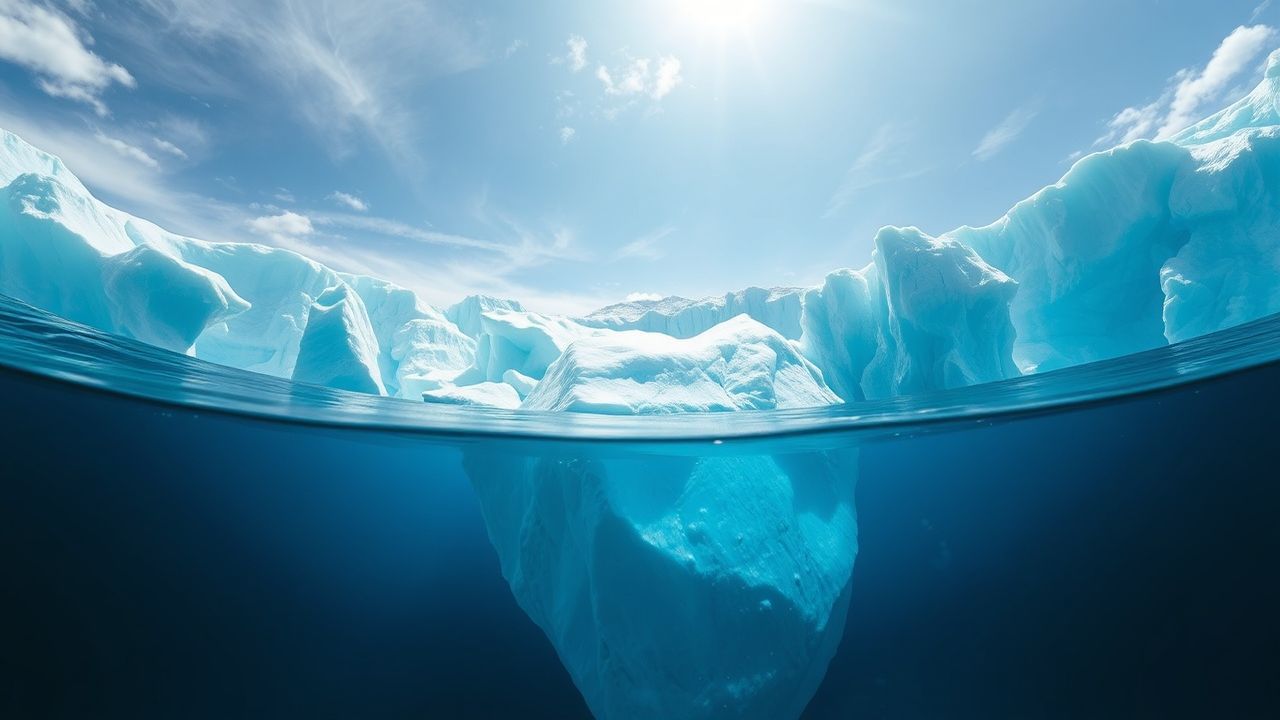 Pristine Iceberg Sculpture Floating