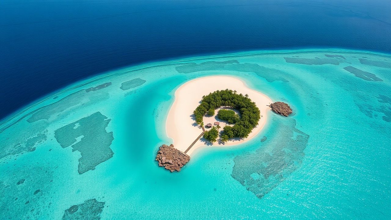 Enchanting Maldives Sandbar Island from Above