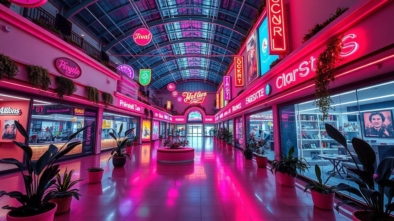 Legendary Empty Mall 90s Neon Dreams