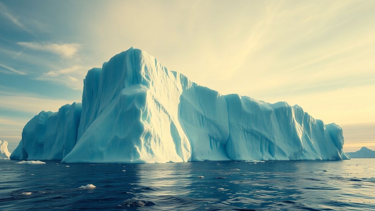 Lustrous Iceberg Sculpture Floating