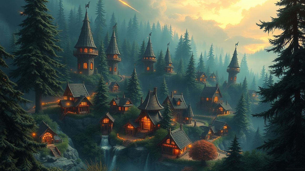 Brilliant Elven City Treehouses Magic