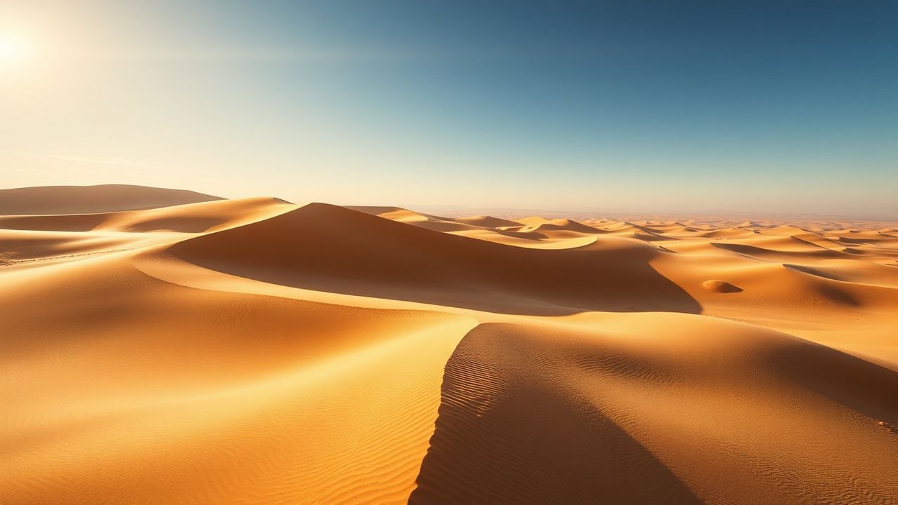 Magnificent Sand Dunes Shadows from Above