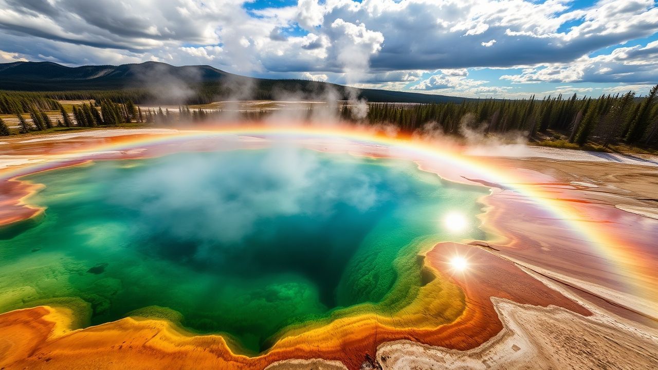 Lush Grand Prismatic Rainbow in Spring