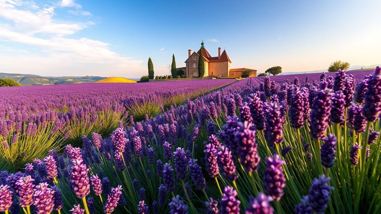 Celestial Provence Lavender Farmhouse in Summer