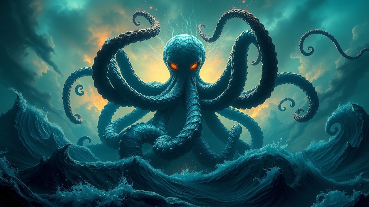 Cosmic Cthulhu Rising Tentacles Storm