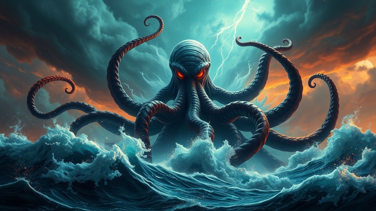 Breathtaking Cthulhu Rising Tentacles Storm