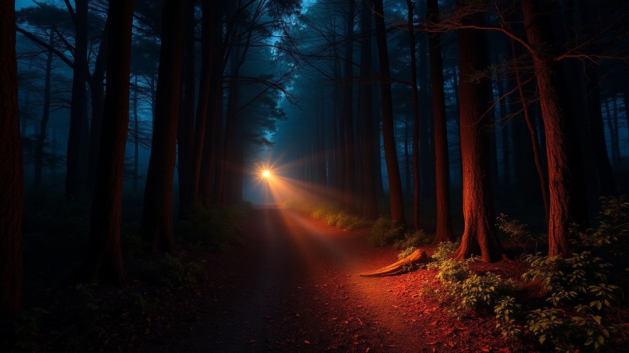 Twilight Dark Forest Path Glow