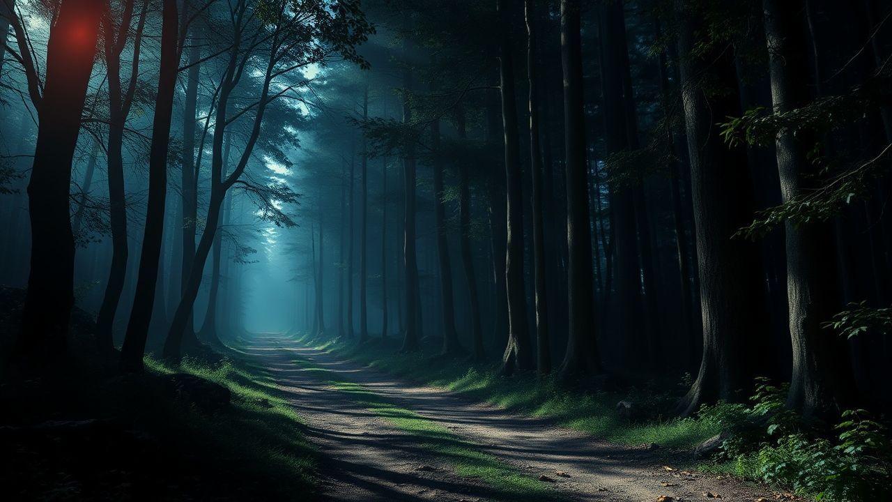 Mesmerizing Dark Forest Path Glow