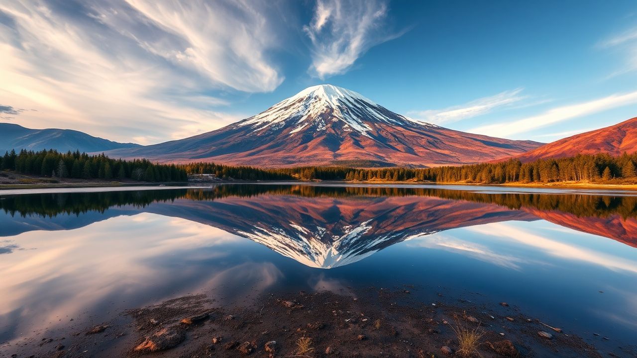 Vast Mt. Fuji Mount Lakes Reflections