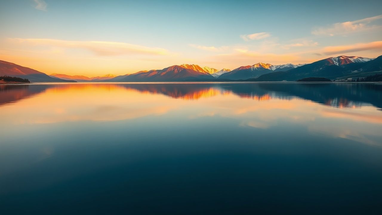 Dazzling Lake Mirror Mountains Reflections