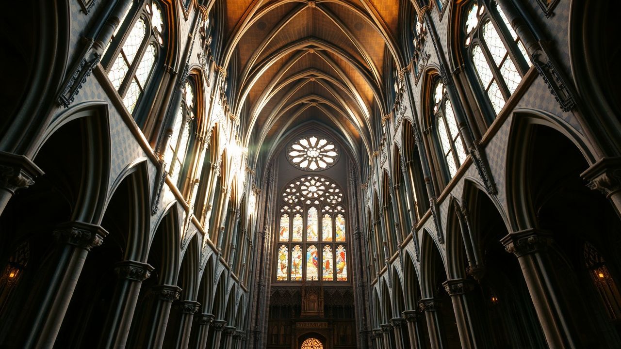 Enchanting Gothic Cathedral Buttresses Drama