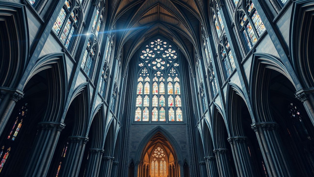 Glorious Gothic Cathedral Buttresses Drama