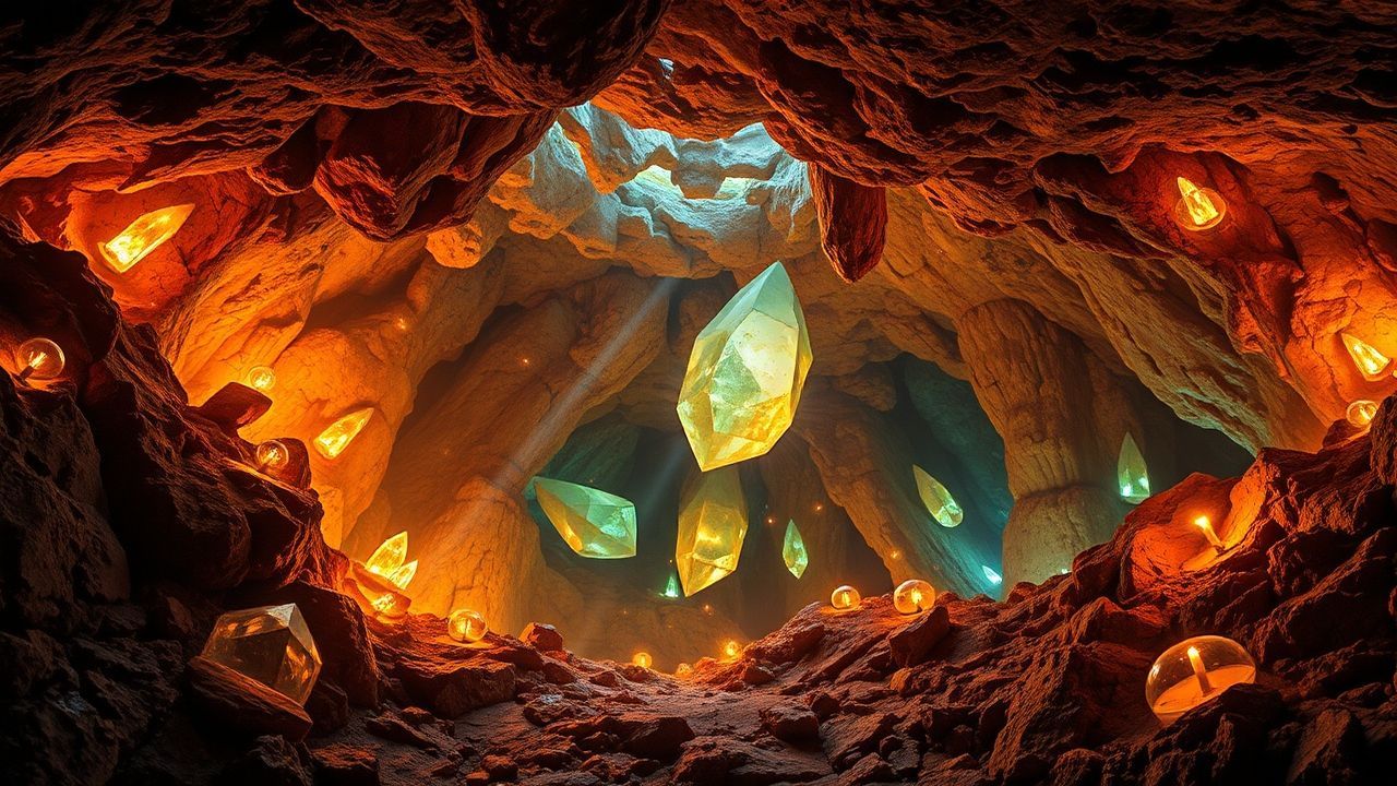 Lustrous Cave Gems Formations Crystal