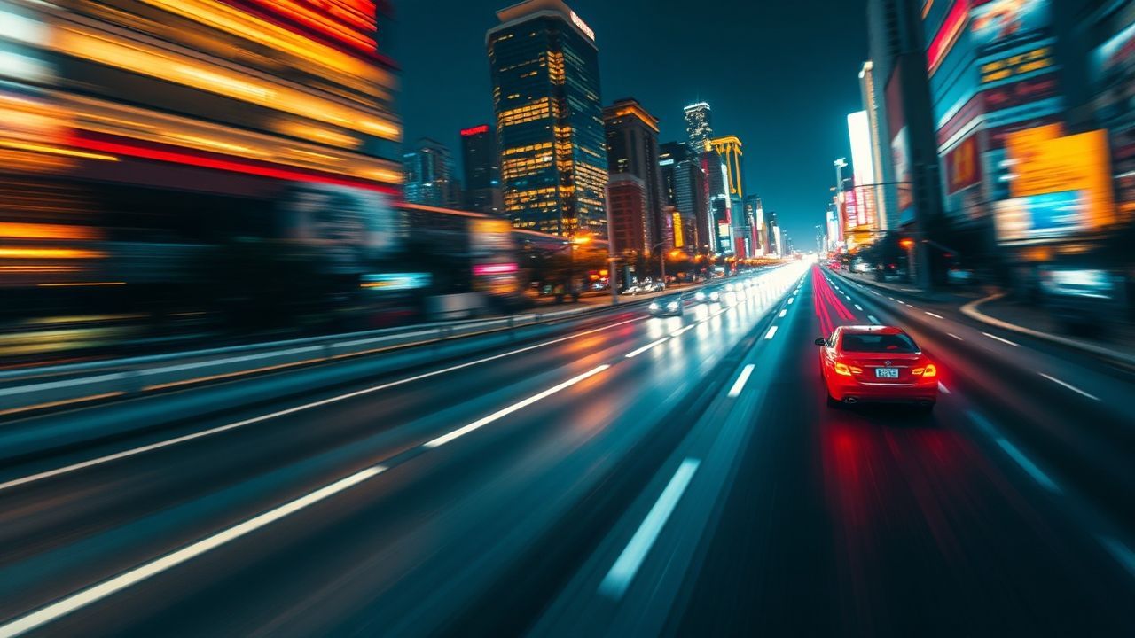 Glorious Outrun Drive City by Night