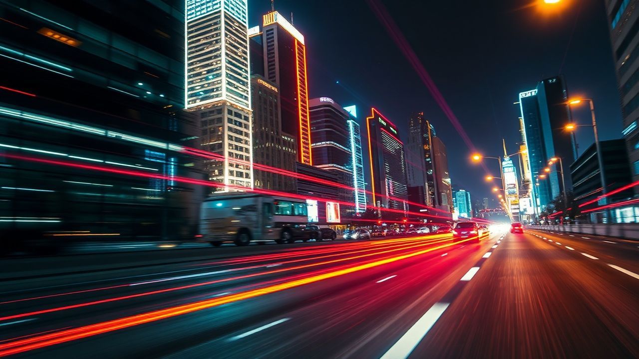 Verdant Outrun Drive City by Night