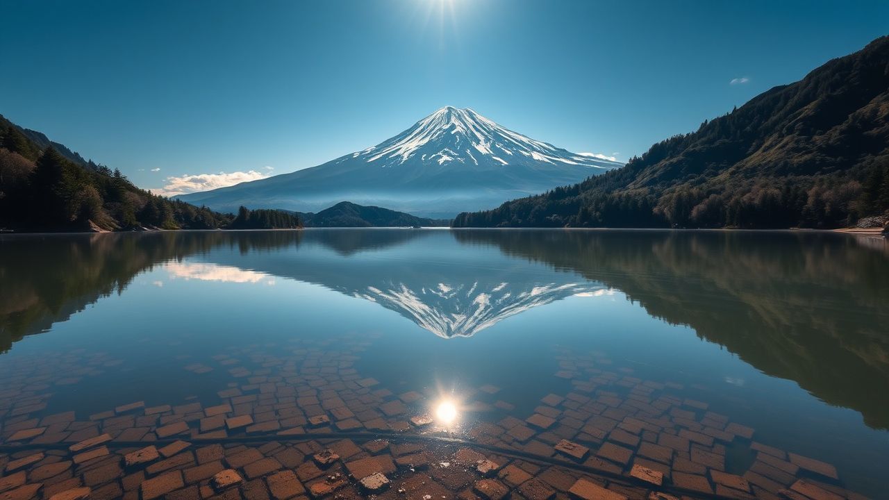 Harmonious Mt. Fuji Mount Lakes Reflections